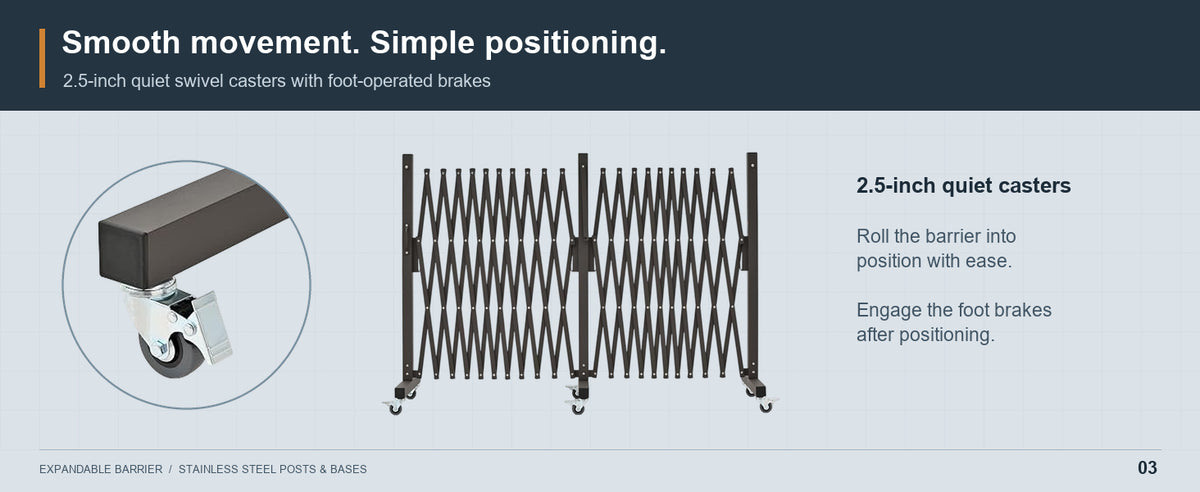 Quiet Rolling. Easy Repositioning.