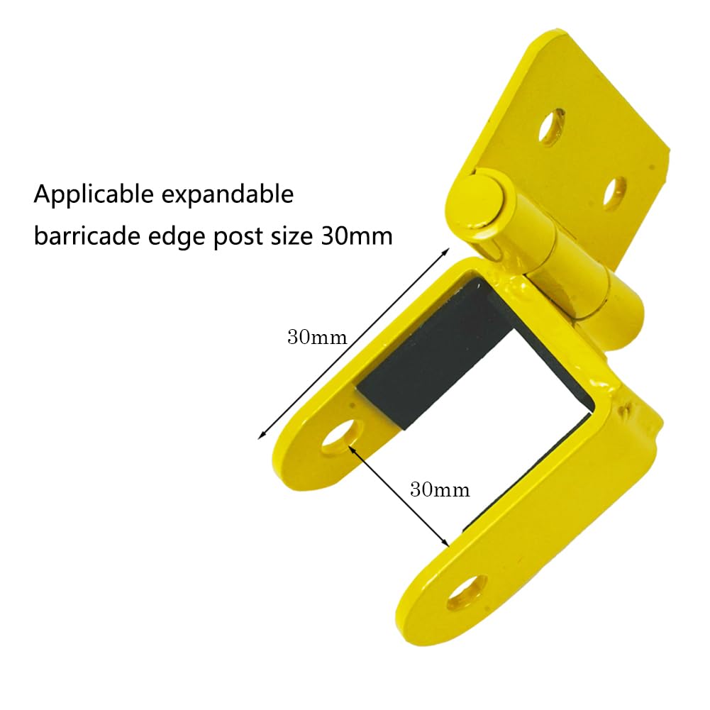 Expandable Barricade Fixing Clips, Connecting Gate to Barrier, Latch Design, Yellow, Suitable for 30 * 30cm Side Columns for Indoor Security, Garage, Shopping Mall, Warehouse