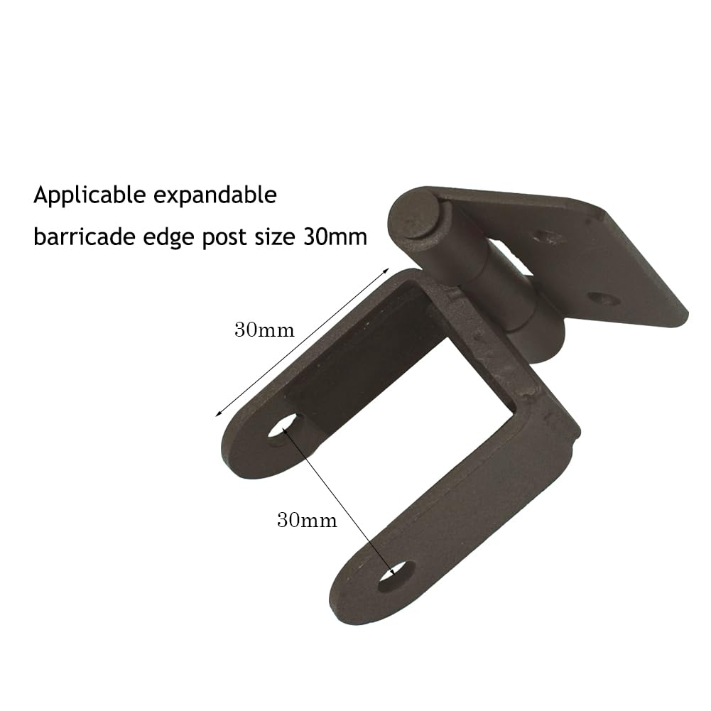 Expandable Barricade Fixing Clips, Connecting Gate to Fence, Hinge Locking Design, Screws and Nuts Included, Brown, Suitable for 30 * 30cm Side Columns