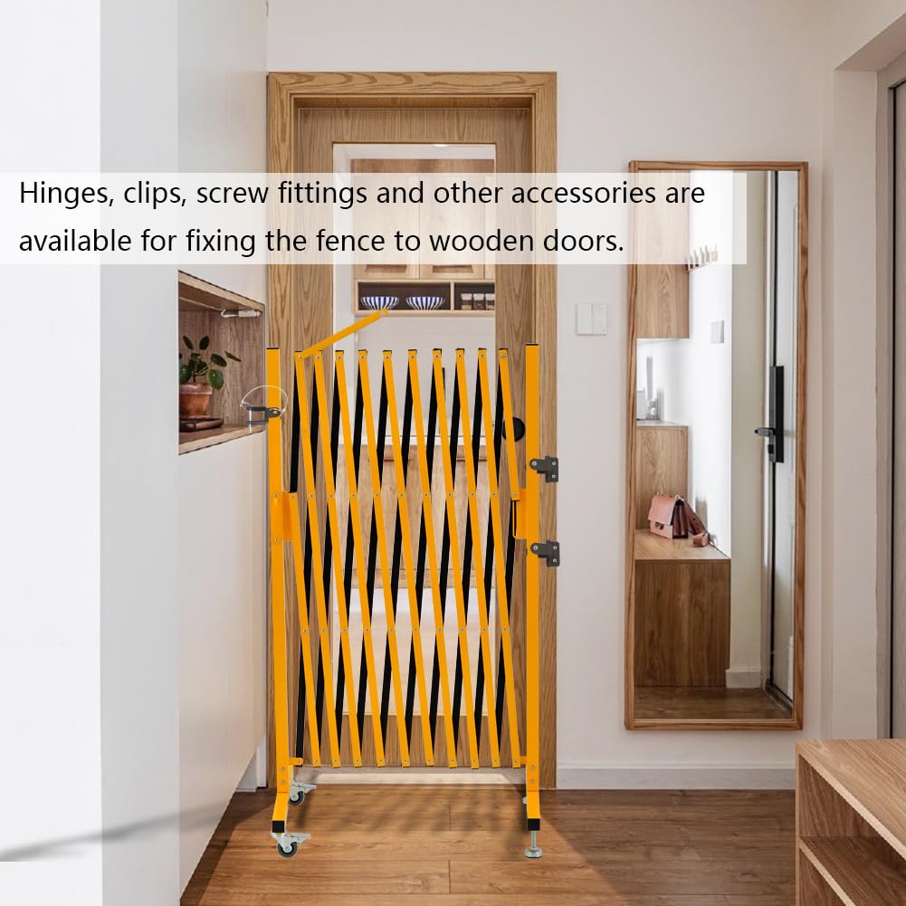Expandable Barricade Fixing Clips, Connecting Gate to Fence, Hinge Locking Design, Screws and Nuts Included, Brown, Suitable for 30 * 30cm Side Columns