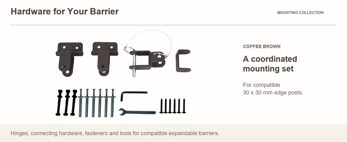 Mounting Essentials in Coffee Brown — GYMTIME Coffee Brown barrier mounting accessories