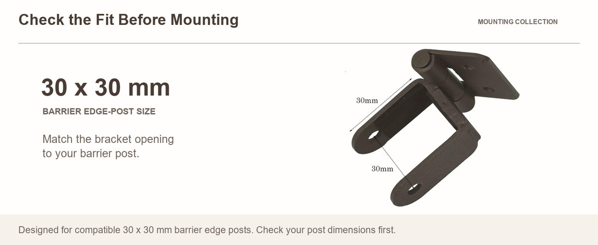 Designed for 30 × 30 mm Posts — GYMTIME Coffee Brown barrier mounting accessories