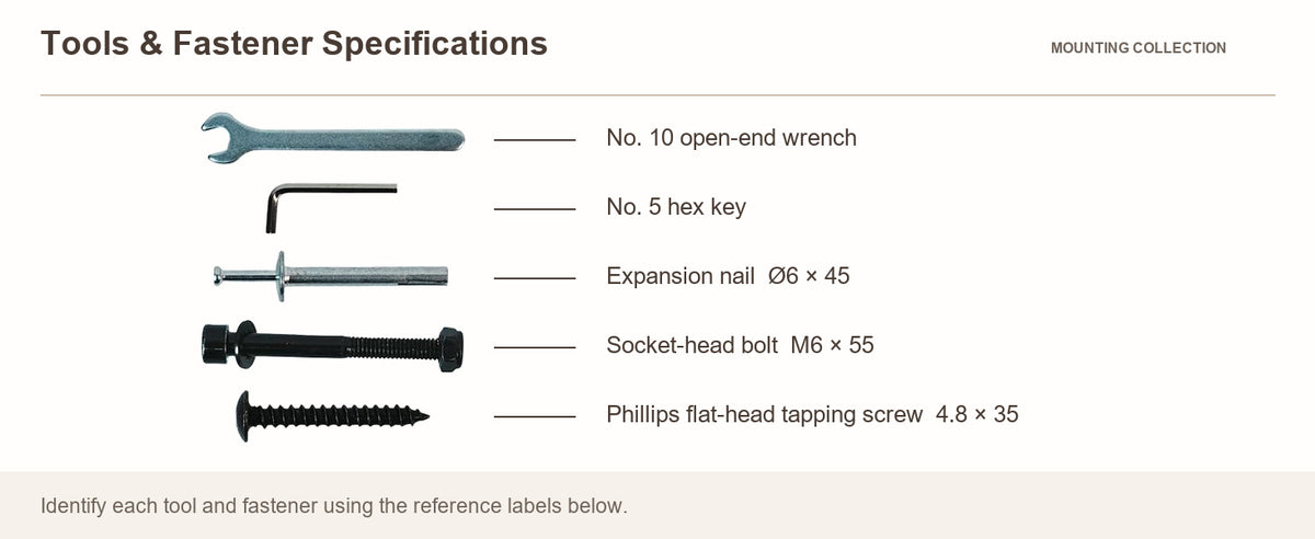 Know Your Tools & Fasteners — GYMTIME Coffee Brown barrier mounting accessories
