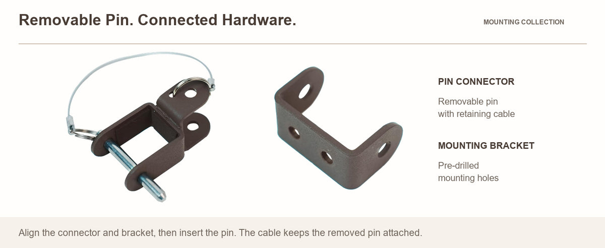 Removable Pin, Connected by Cable — GYMTIME Coffee Brown barrier mounting accessories