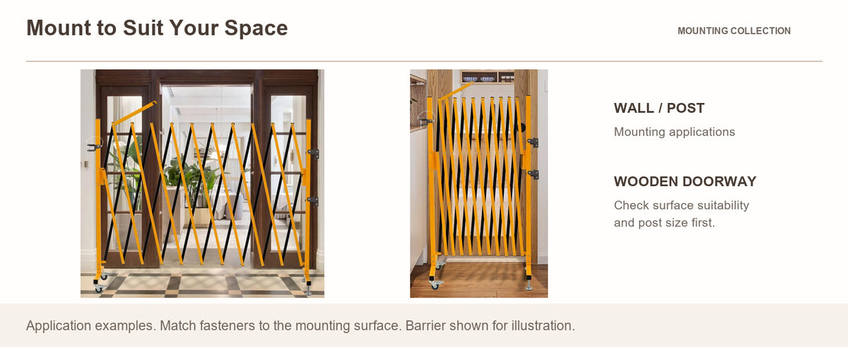 Mount to Suit Your Space — GYMTIME Coffee Brown barrier mounting accessories