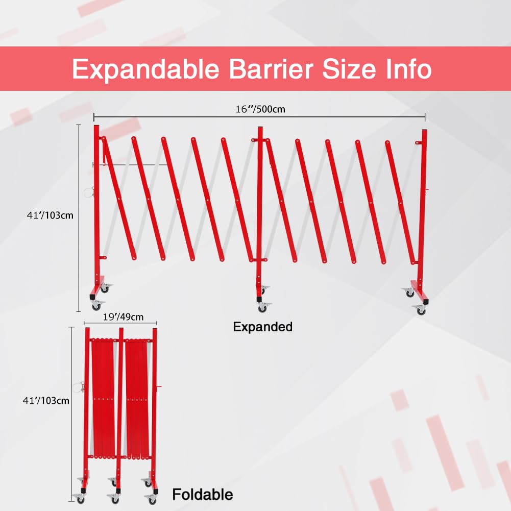 Expandable Metal Barricade with Casters