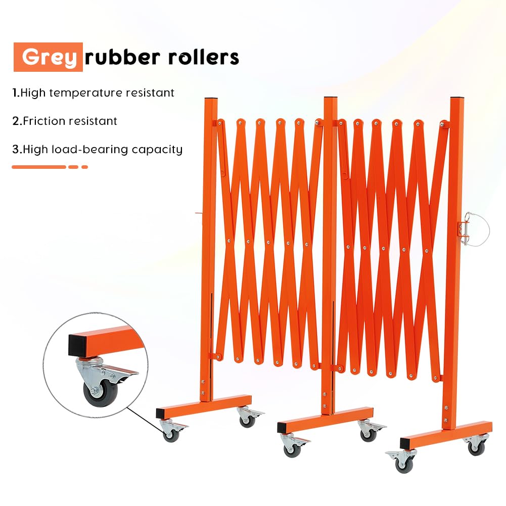 Expandable Metal Barricade with Casters