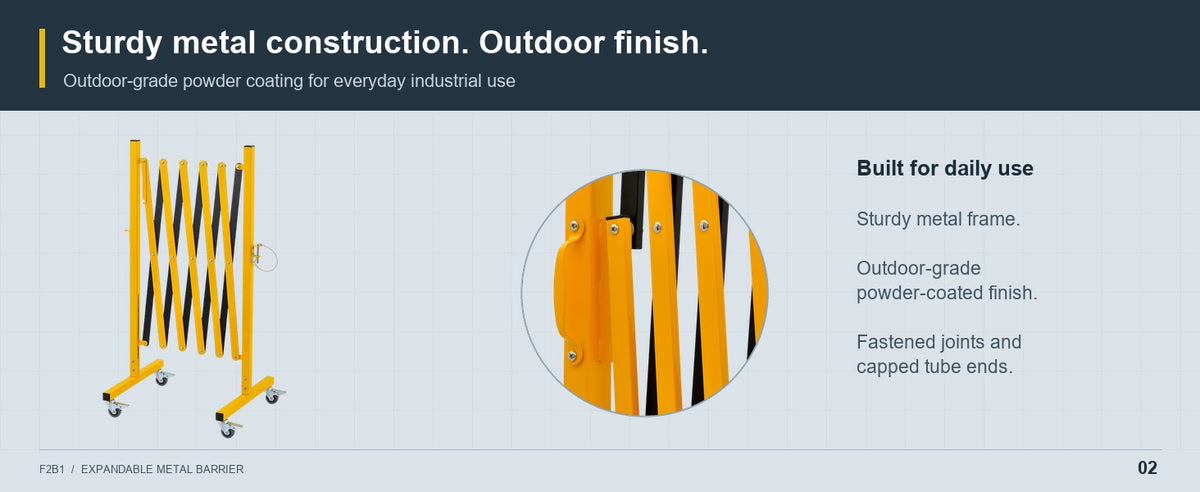 Sturdy Metal. Outdoor-Ready Finish. — GYMTIME F2B1 Yellow and Black Barrier
