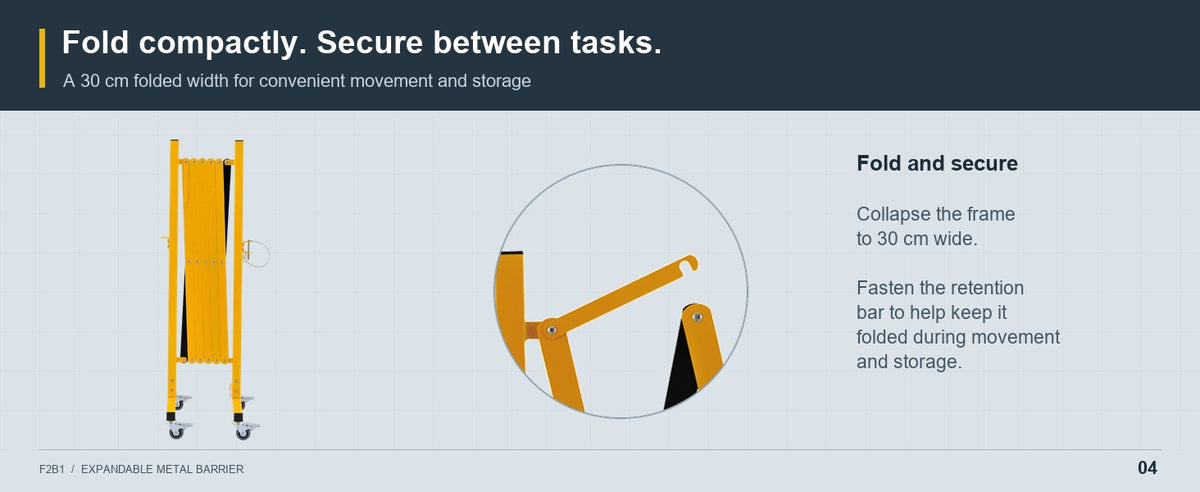 Fold Compactly. Secure Between Tasks. — GYMTIME F2B1 Yellow and Black Barrier