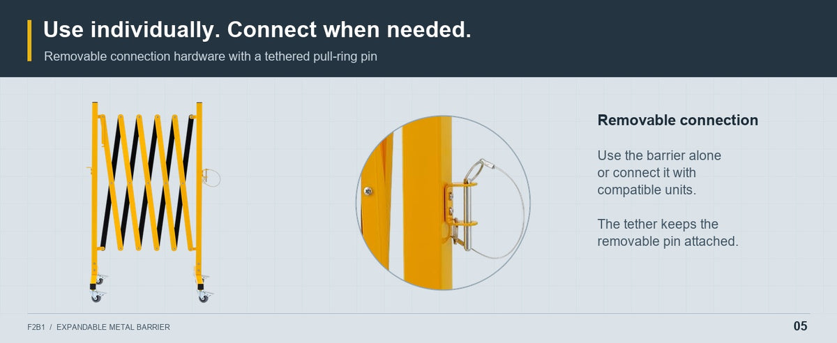 Use Individually. Connect When Needed. — GYMTIME F2B1 Yellow and Black Barrier