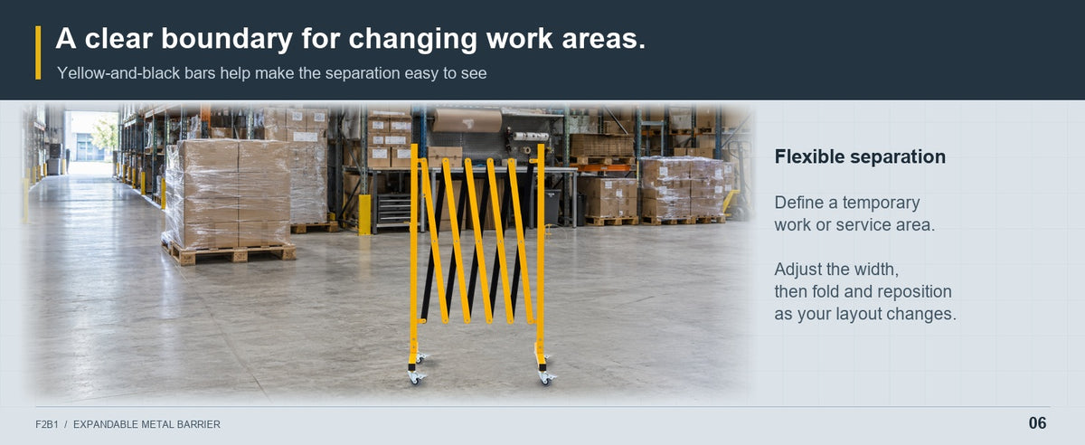 A Clear Boundary for Changing Work Areas. — GYMTIME F2B1 Yellow and Black Barrier