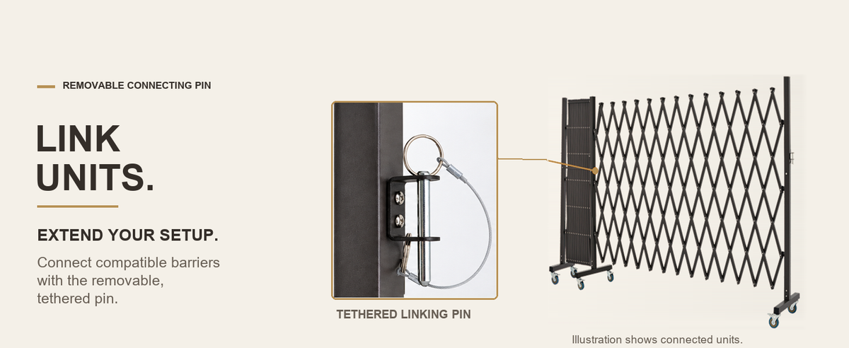 GYMTIME 72-inch Brown expandable barricade — Link and Extend