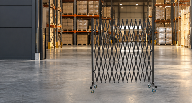 GYMTIME 72-inch Brown expandable barricade — Organize Warehouse Areas