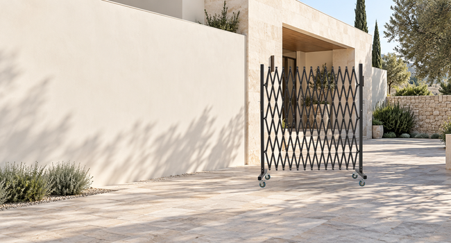 GYMTIME 72-inch Brown expandable barricade — Define Courtyard Areas