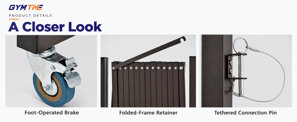 GYMTIME Brown expandable metal barricade — A Closer Look at the Details