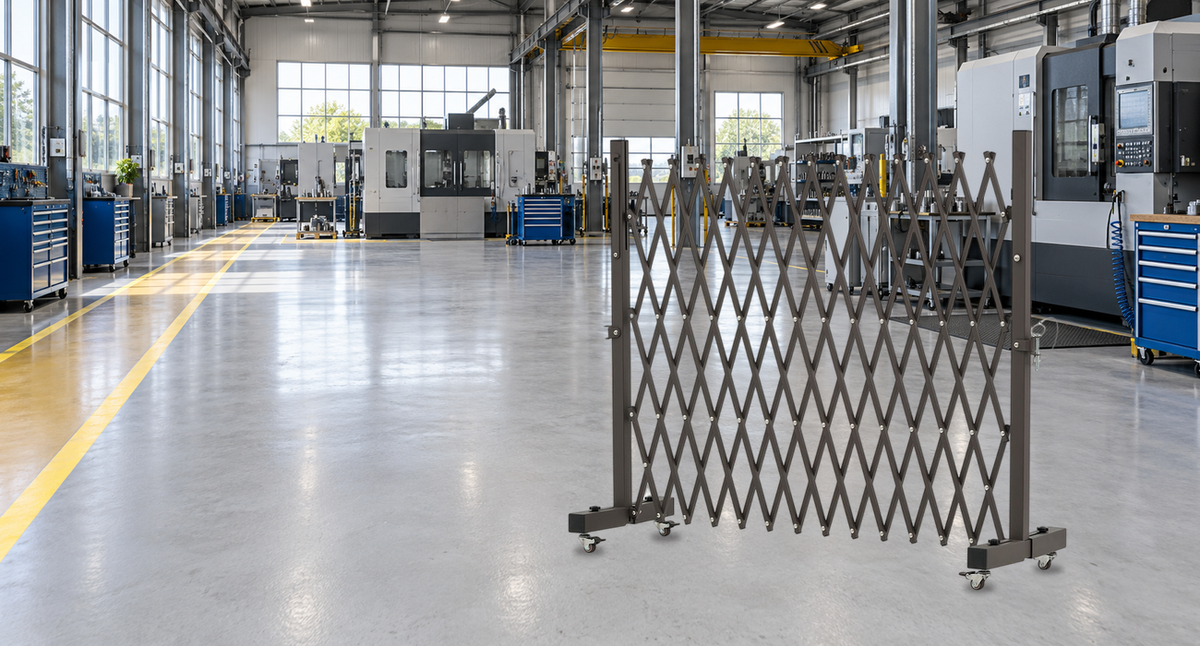 Flexible Boundaries for Everyday Work — GYMTIME F2G6 expandable barrier