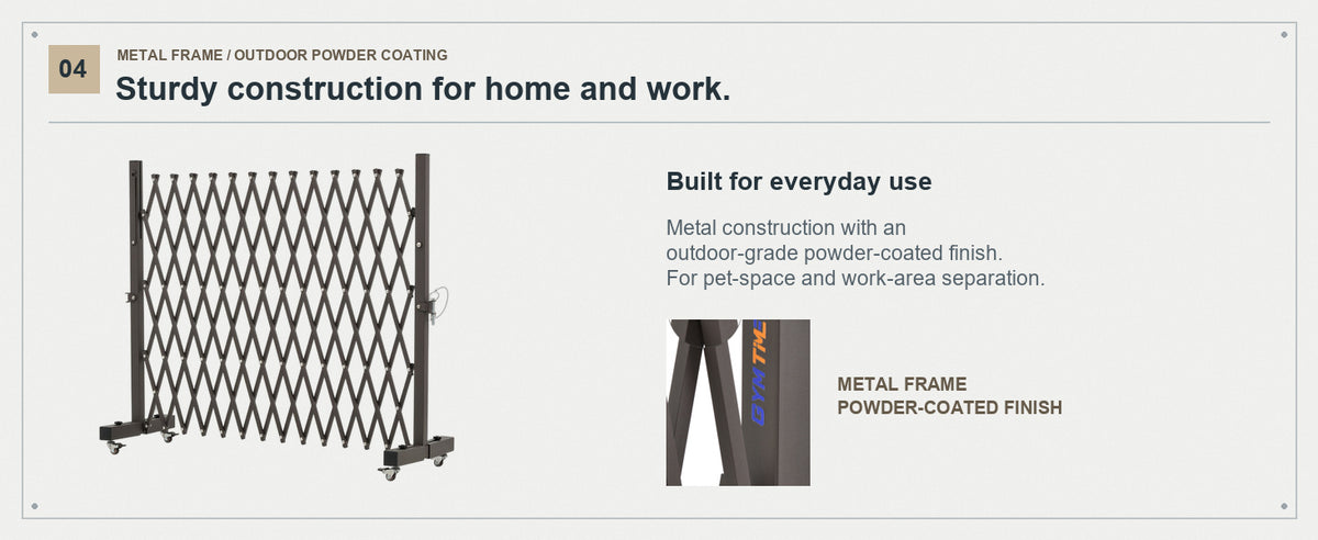 Sturdy Construction for Home and Work — GYMTIME F2G6 expandable barrier