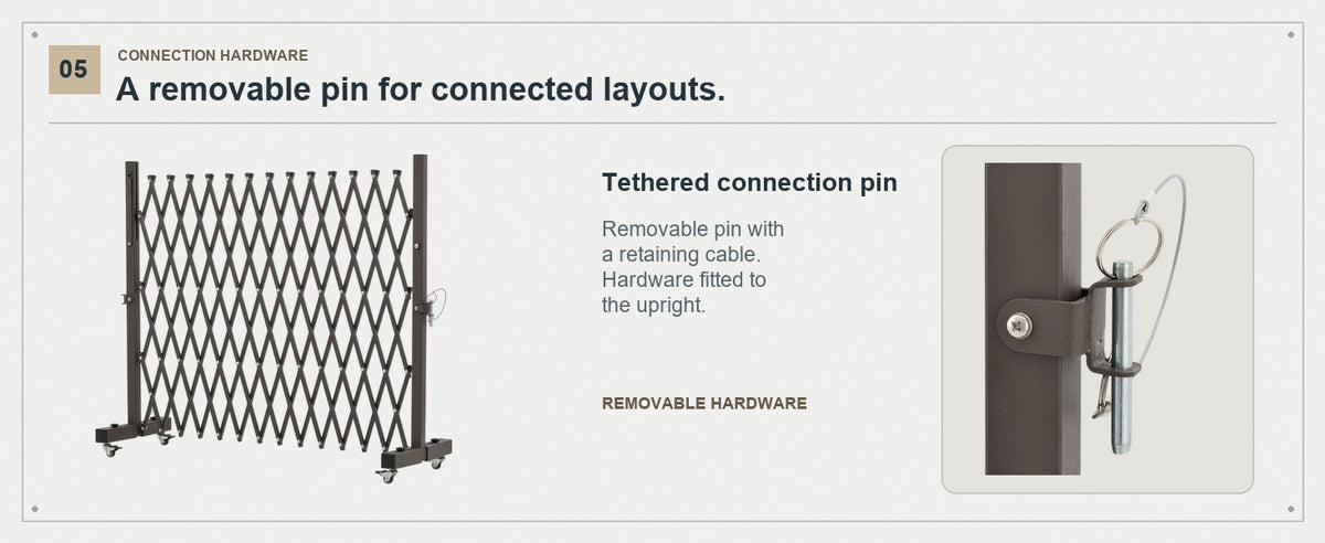 Removable Pin. Convenient Connection. — GYMTIME F2G6 expandable barrier