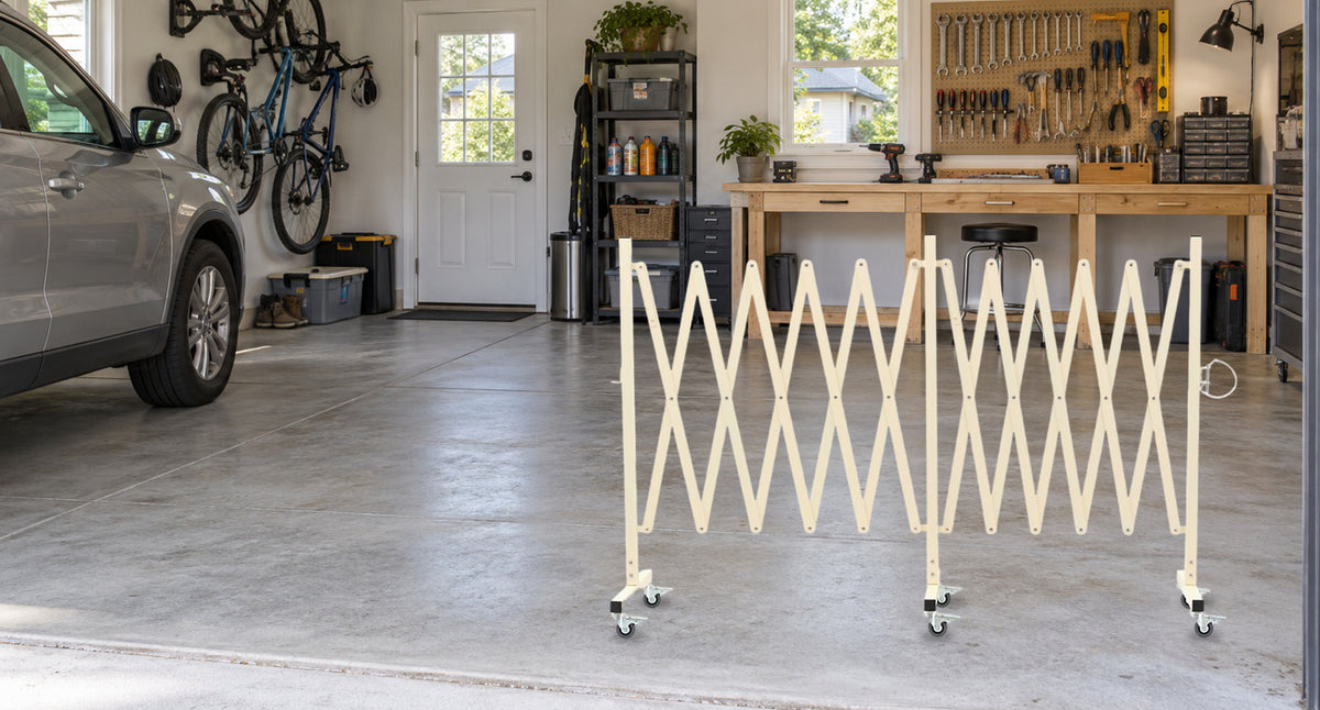 Give Garage Projects Their Own Space — GYMTIME Beige expandable barricade