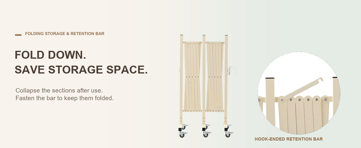 Fold Away. Free Up Space. — GYMTIME Beige expandable barricade