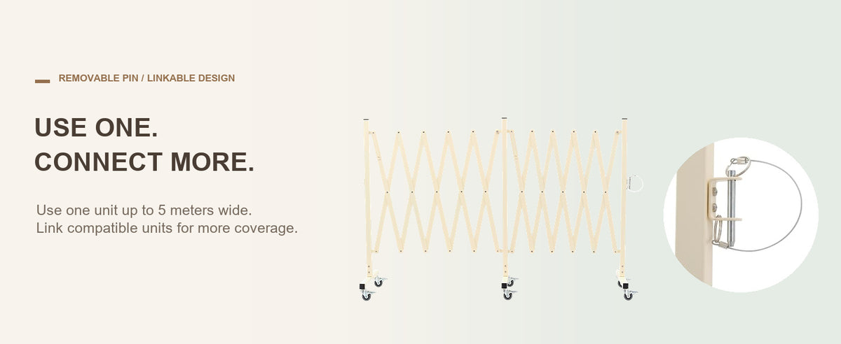 Use One. Connect More. — GYMTIME Beige expandable barricade