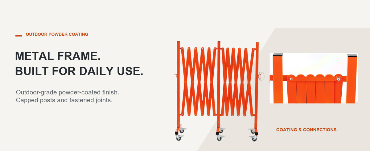 METAL FRAME. BUILT FOR DAILY USE. — GYMTIME Orange expandable barricade