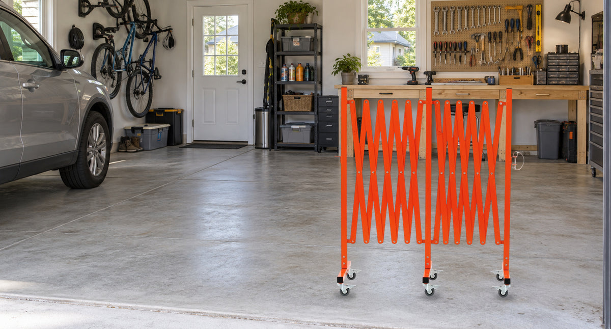 MAKE SPACE FOR YOUR NEXT PROJECT. — GYMTIME Orange expandable barricade