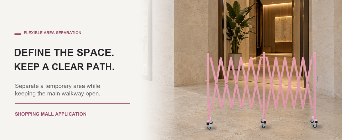 Define Areas, Keep a Clear Path — GYMTIME Pink expandable barricade