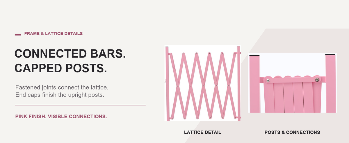 A Closer Look at the Frame — GYMTIME Pink expandable barricade