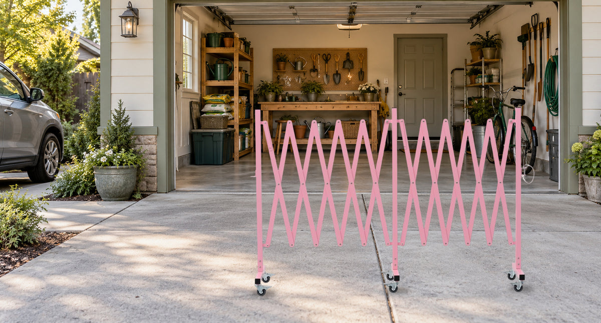 Set Apart Your Garage Workspace — GYMTIME Pink expandable barricade