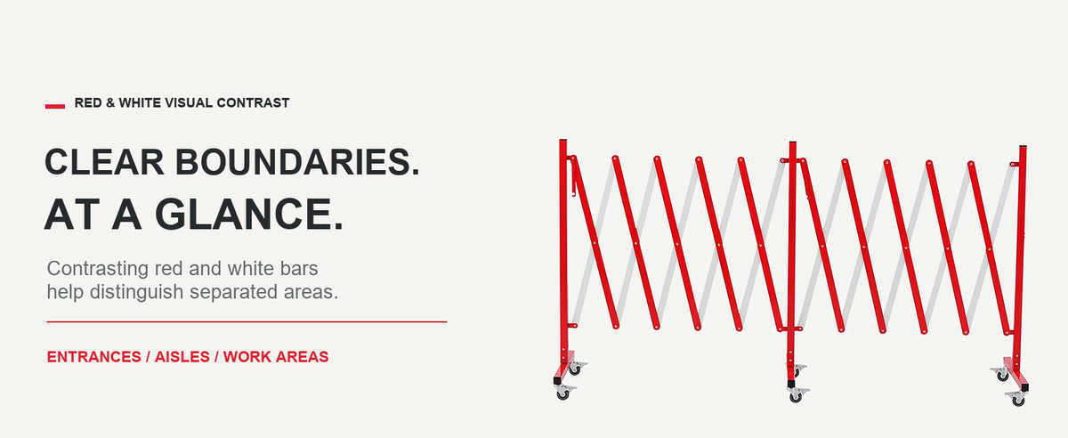Clear Boundaries at a Glance — GYMTIME Red & White barricade