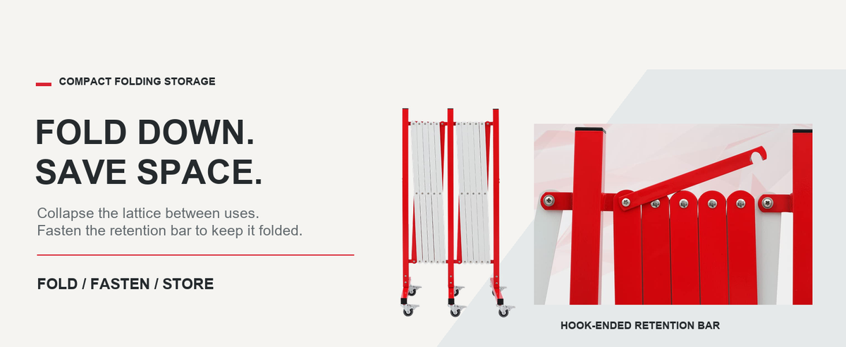 Fold Down to Save Space — GYMTIME Red & White barricade