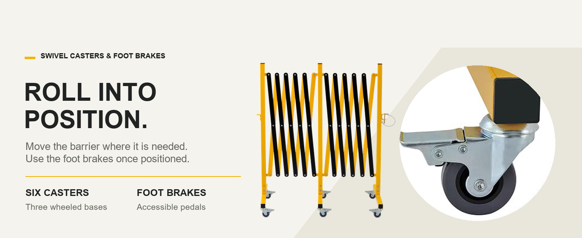 GYMTIME Yellow & Black expandable barricade — Roll into Position