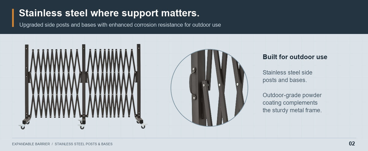 Stainless Steel Support. Built for Outdoor Use. — GYMTIME Brown 23 ft Barrier