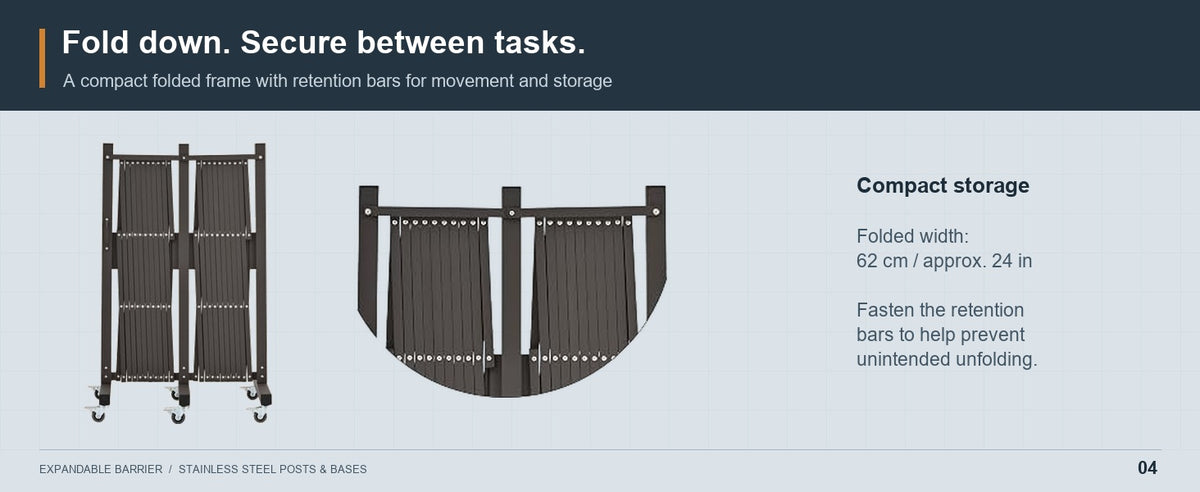 Fold Compactly. Secure Between Tasks. — GYMTIME Brown 23 ft Barrier