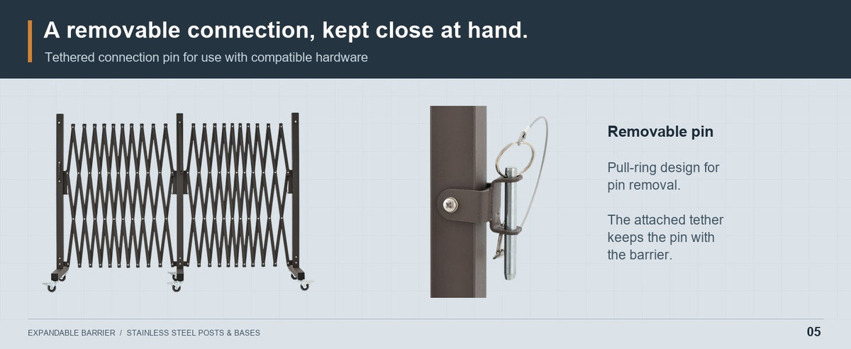 A Removable Pin That Stays Within Reach. — GYMTIME Brown 23 ft Barrier