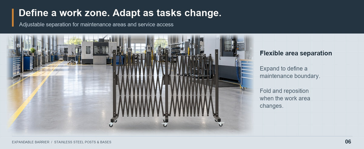 Define Your Work Zone. Adapt as Tasks Change. — GYMTIME Brown 23 ft Barrier