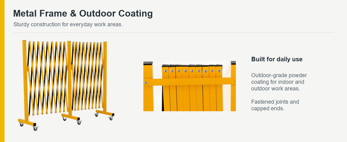Sturdy Metal, Outdoor-Grade Finish — GYMTIME Yellow and Black 18 ft Barrier