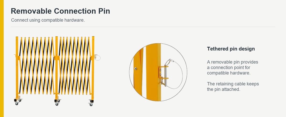 Removable Pin, Convenient Connection — GYMTIME Yellow and Black 18 ft Barrier