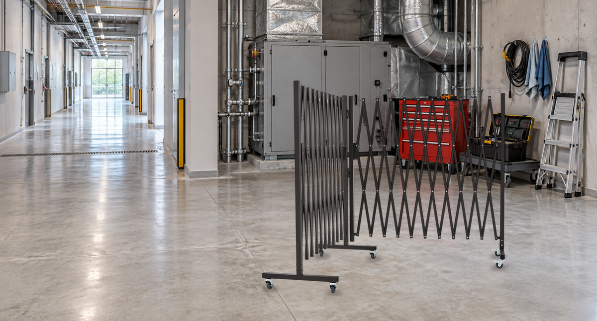 Create a Clear Maintenance Boundary — GYMTIME Brown corner expandable barricade