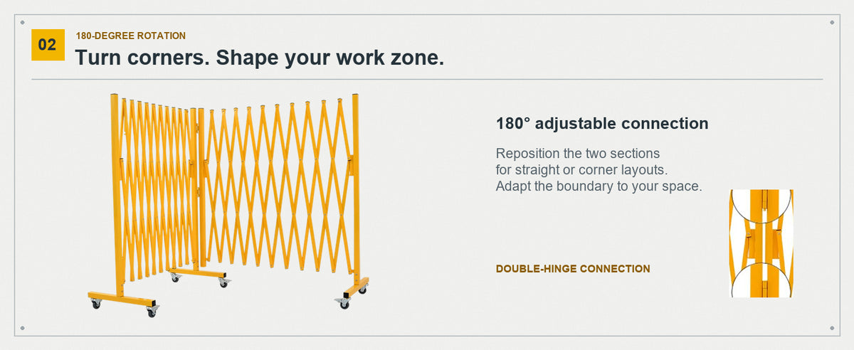 Straight or Angled. Fit Your Space. — GYMTIME Yellow corner expandable barricade