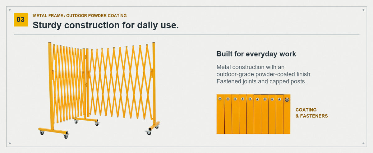 Sturdy Metal. Made for Everyday Work. — GYMTIME Yellow corner expandable barricade