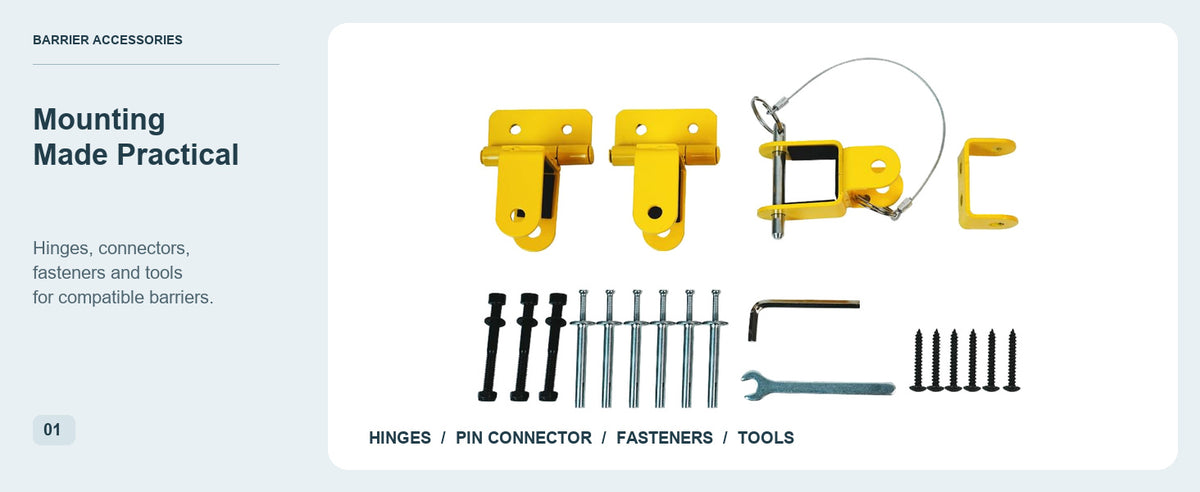 Mounting Hardware for Your Barrier — GYMTIME Yellow barrier mounting accessories