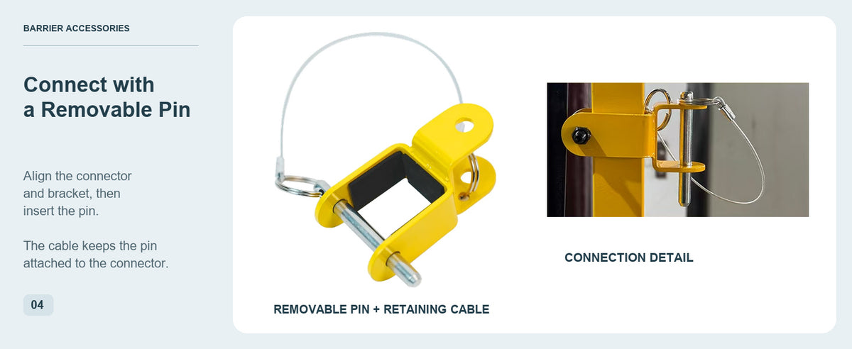 Removable Pin, Convenient Connection — GYMTIME Yellow barrier mounting accessories